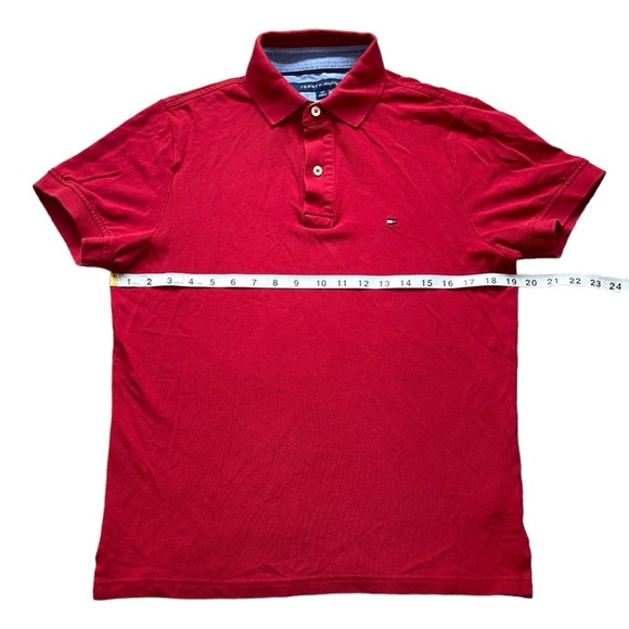 Red Tommy Hilfiger Polo Shirt (S) - Picture 3 of 6